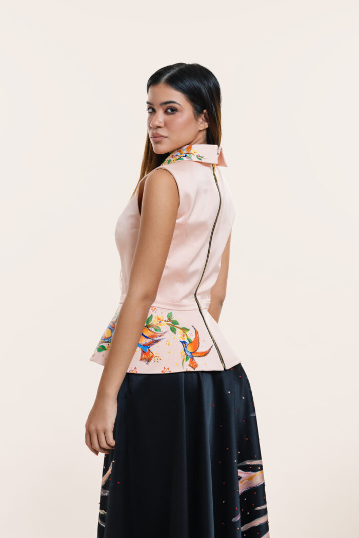Hand-painted Top + Tie - Image 2