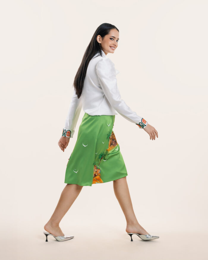 Hand-painted Skirt - Yellow Paints - Image 2