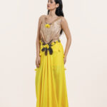 Glitter + Yellow Silk+ Feathers + Flowers