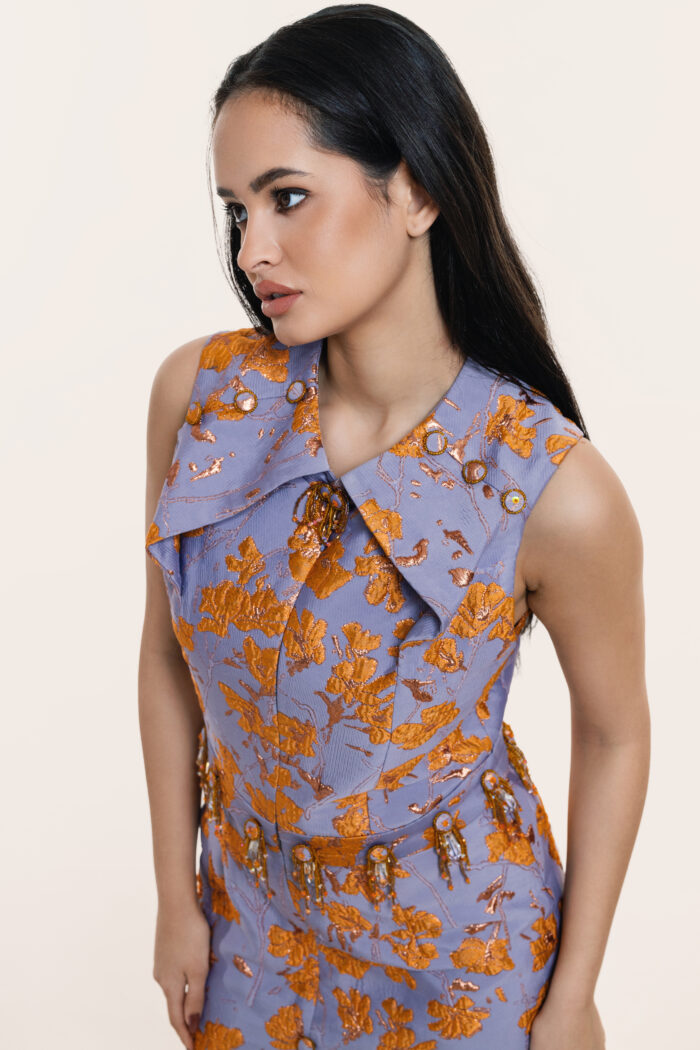 Mauve Dress with buttons - Image 2