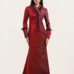 Red Glitter + Feather Dress