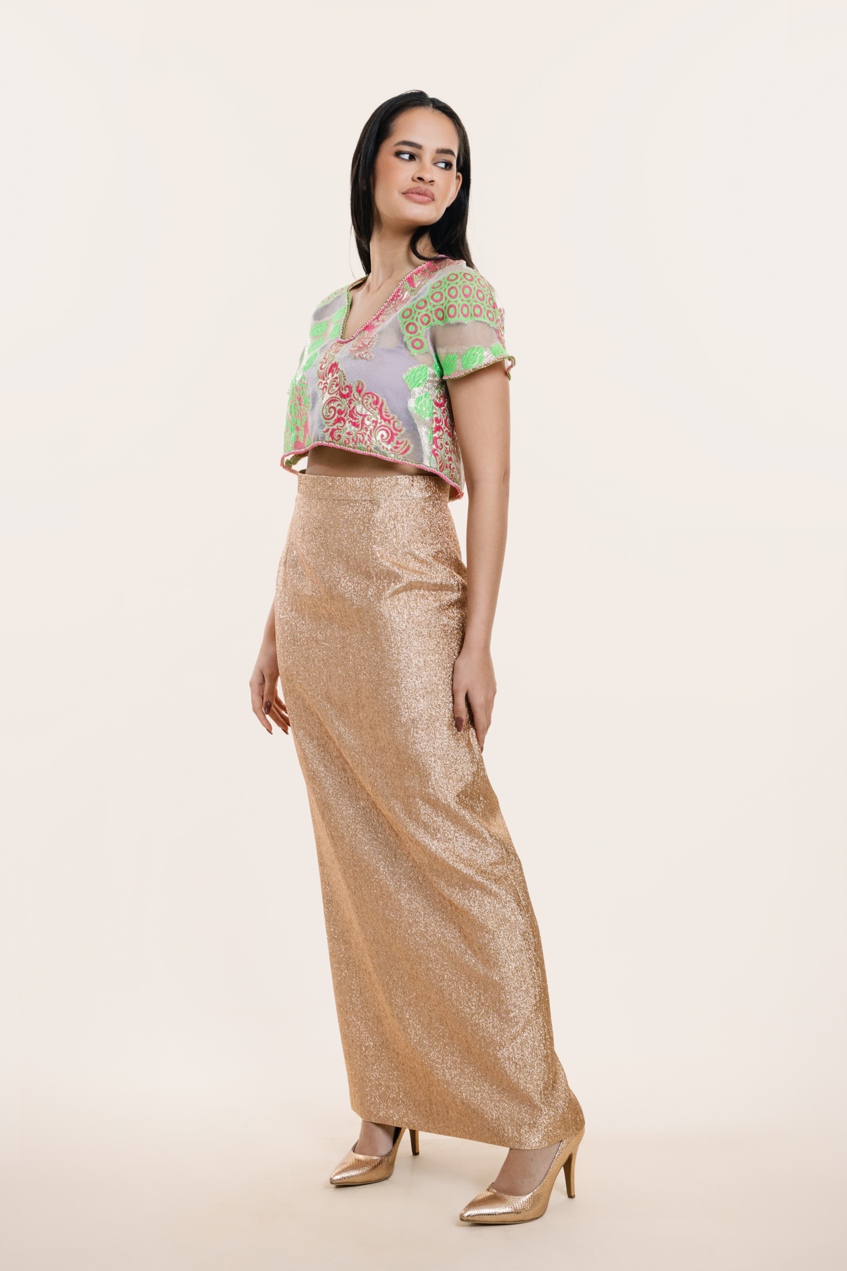 Untitled design (22) Glittery Pencil Skirt - Image 1