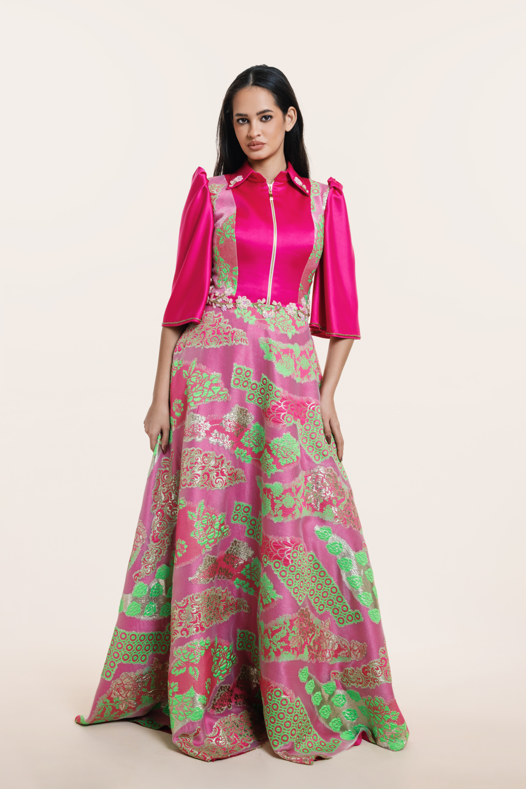 Untitled design (28) Pink Long Dress - Zipper - Image 1